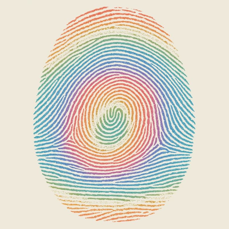 Bunte Fingerprint-Spirale