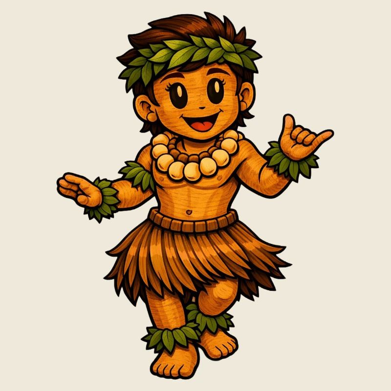 Danseuse de hula style hawaïen