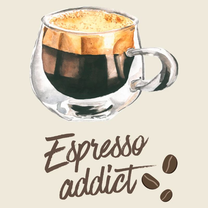 Espresso-Süchtiger – Aquarell-Kaffeekunst