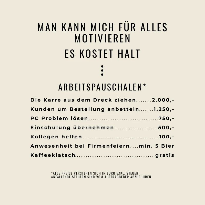 Motivation durch Pauschalen Backprint