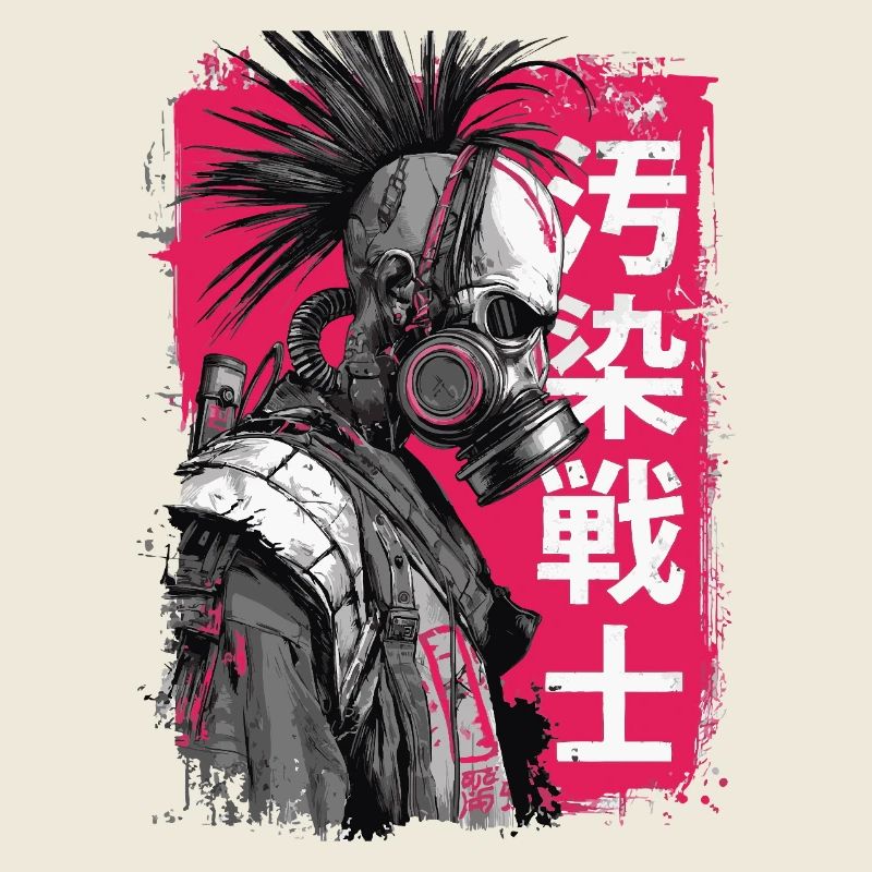 Punk Krieger mit Schriftzeichen