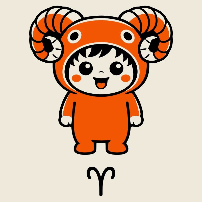 Sternzeichen Widder im Kawaii Style