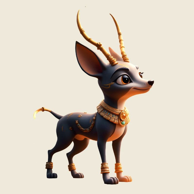 Cerf orné de bijoux dorés