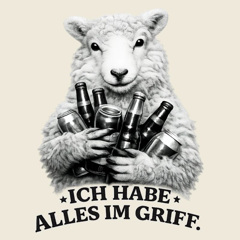Moutons avec des canettes de bière qui disent
