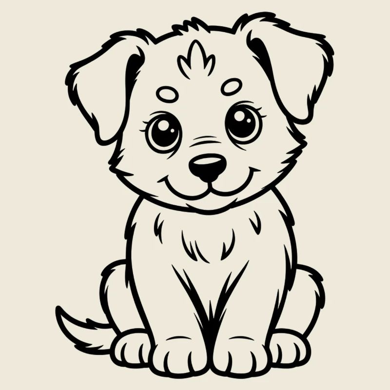 Dessin au trait du Chien Câlin