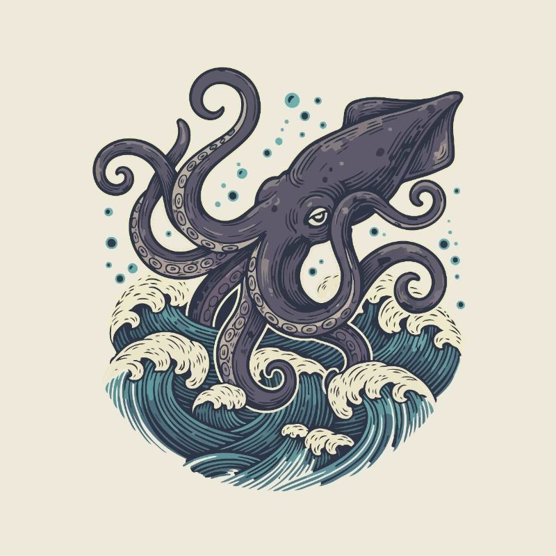 Calmar Géant Kraken des Profondeurs