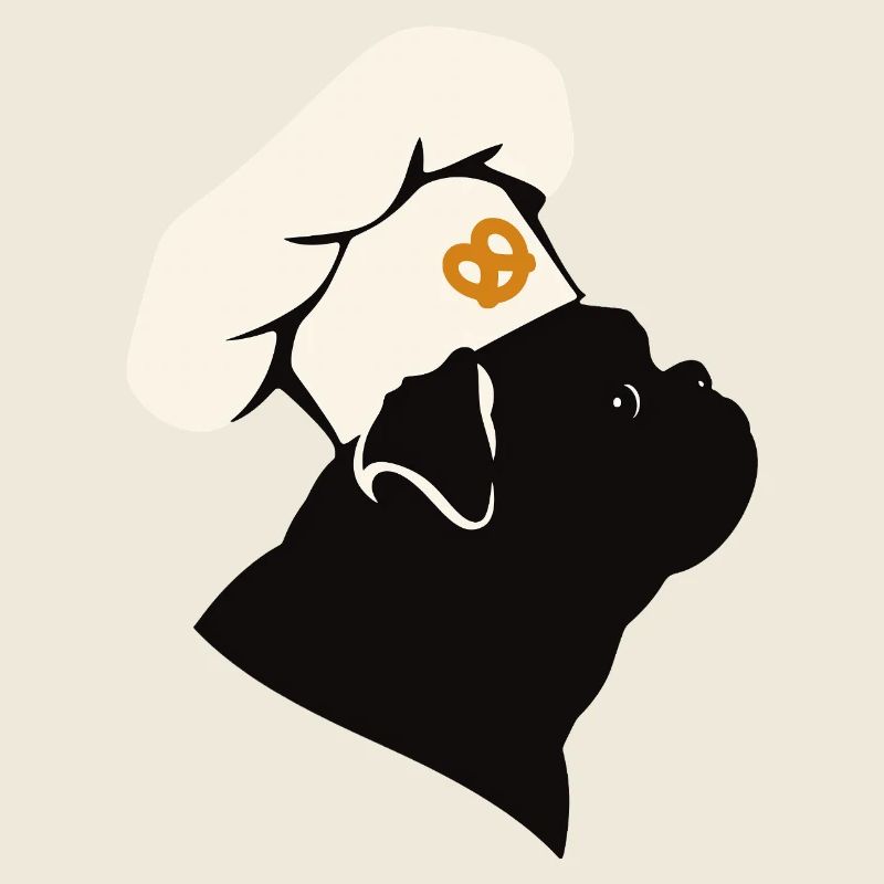 Chien Baker Minimaliste avec Chapeau