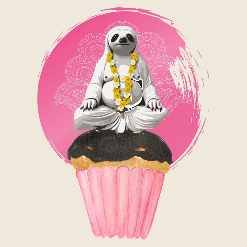 Yoga Panda Cupcake Rose mignon, Namaste Ohm
