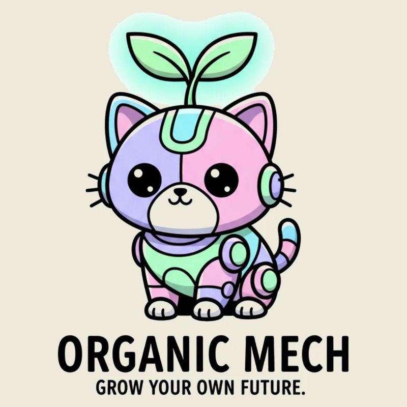 Art de la pousse de chaton robot-biopunk Kawaii