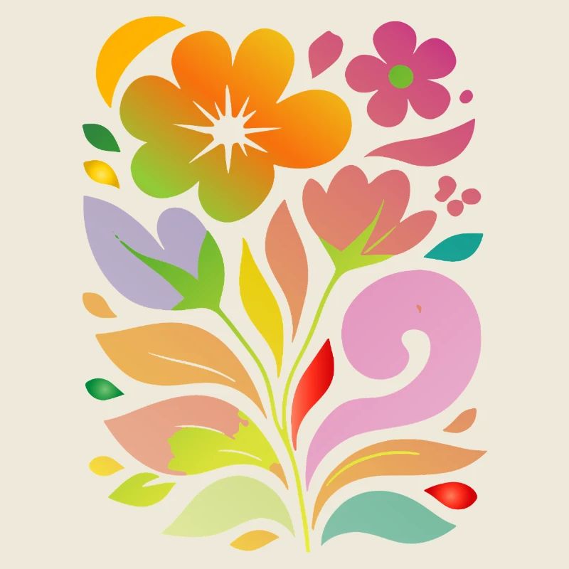 Illustration de fleurs colorées Motif décoratif