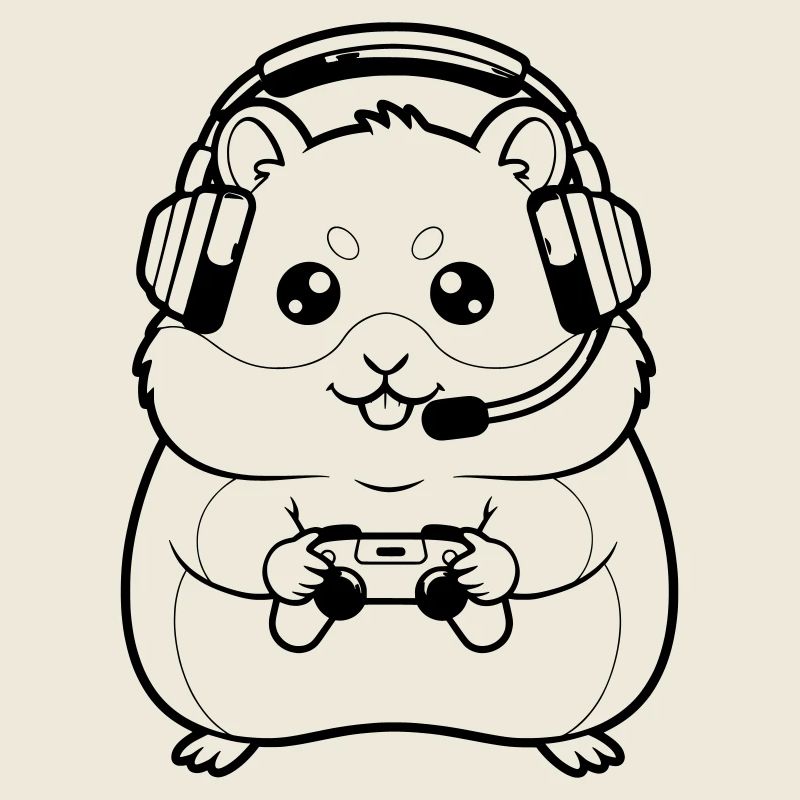 Hamster Gamer Headset Outline