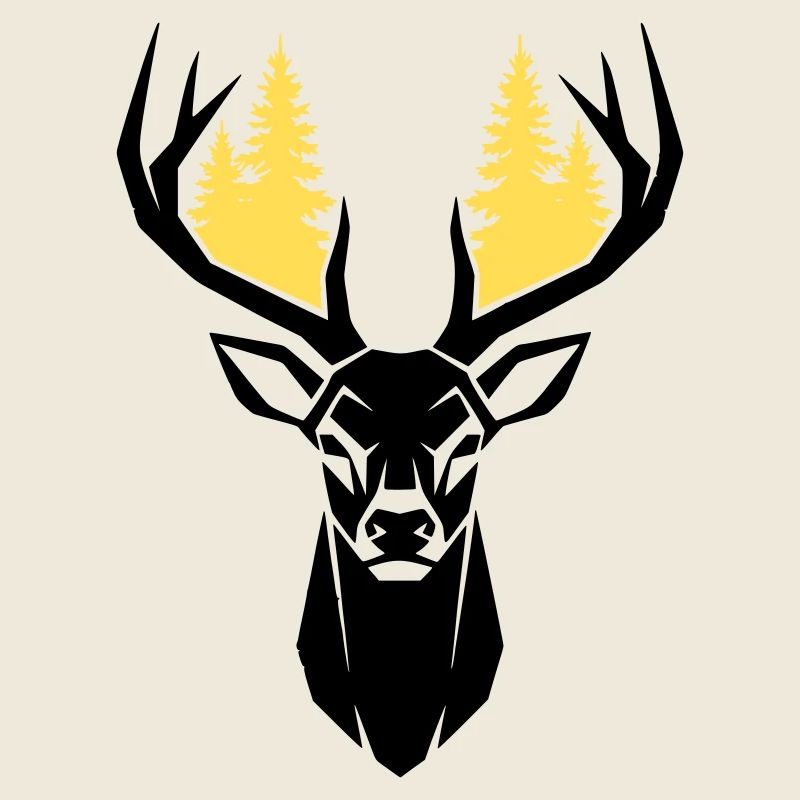 Silhouette de la forêt de tête de cerf