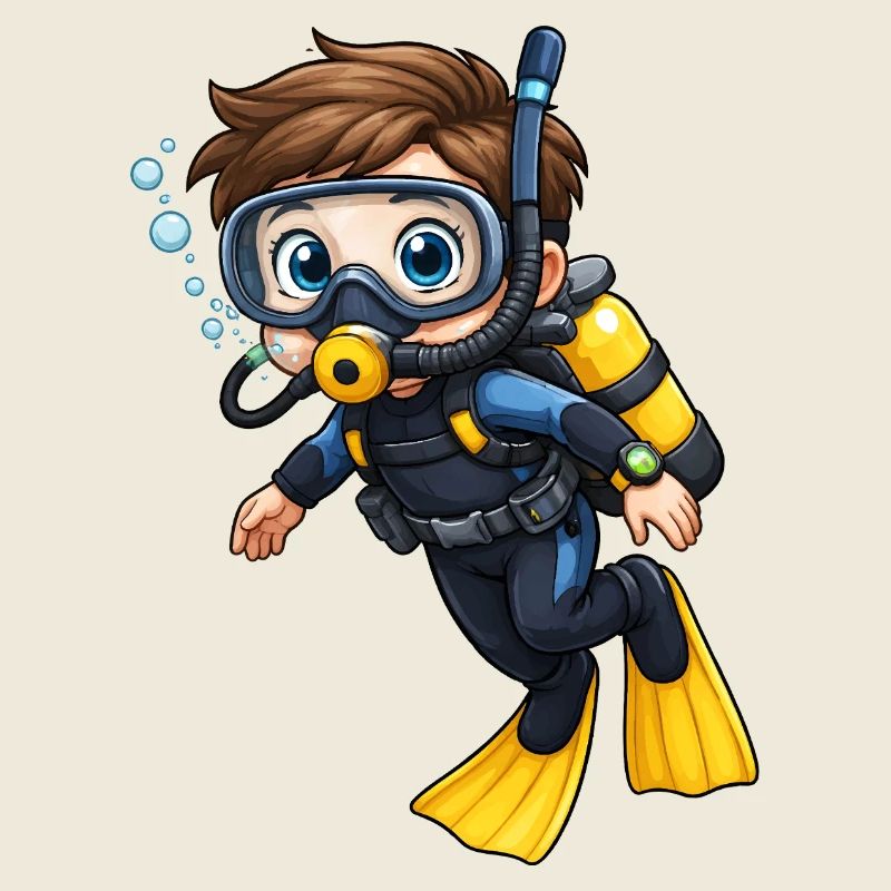 Motif de plongée en mer de Diver Kid