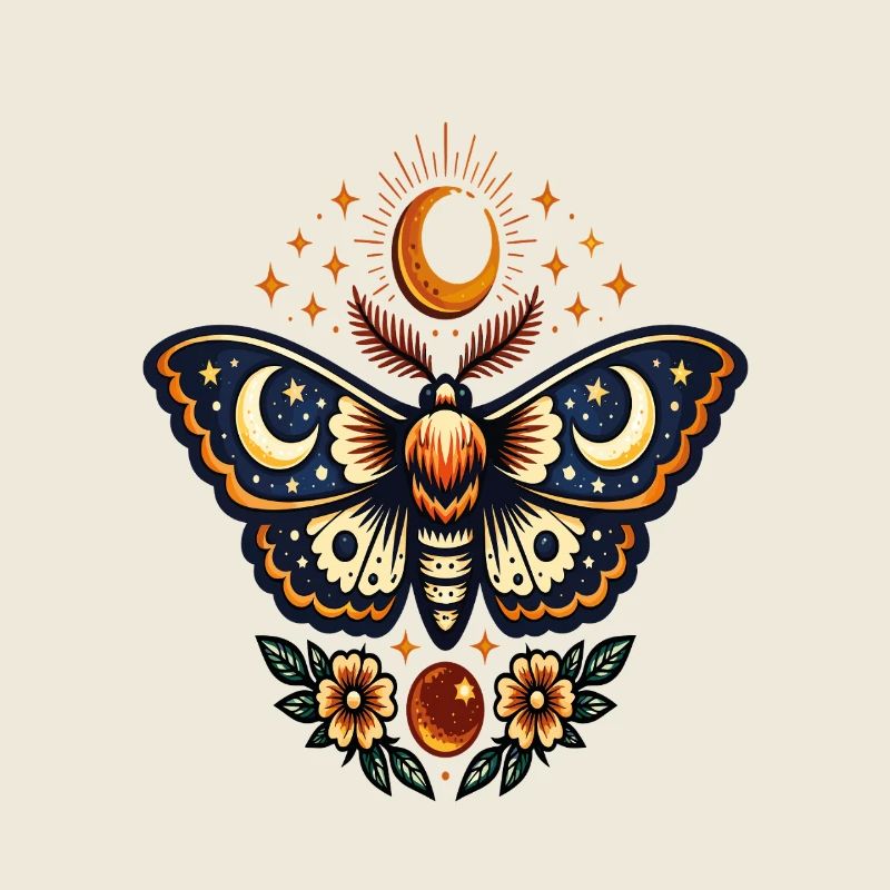 Mondschmetterling und Sternblüten