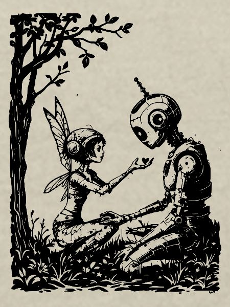 Fairy Fixing a Robot