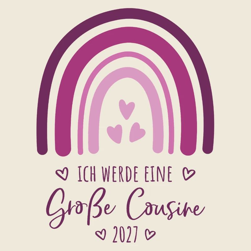 Ich werde eine Große Cousine 2027 Boho Regenbogen