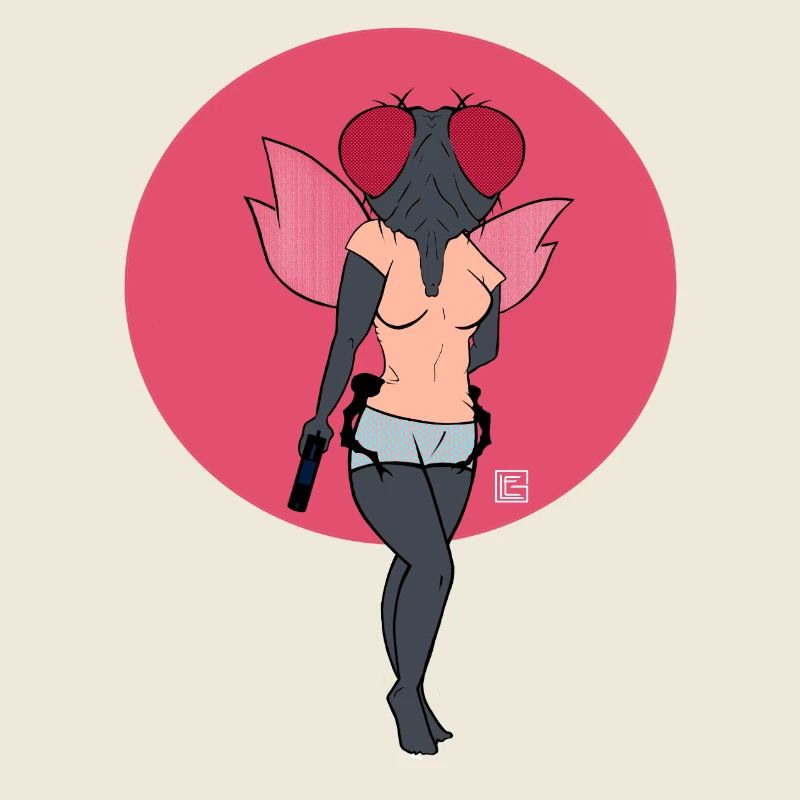 Pink-Winged Warrior Fly