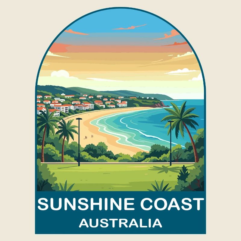 Sunshine Coast Australia Beach Travel Poster
