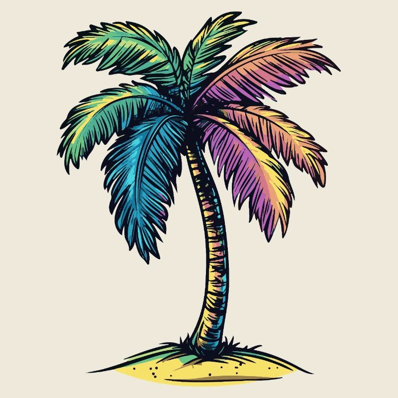 Symbole coloré de l’île Palm Tree
