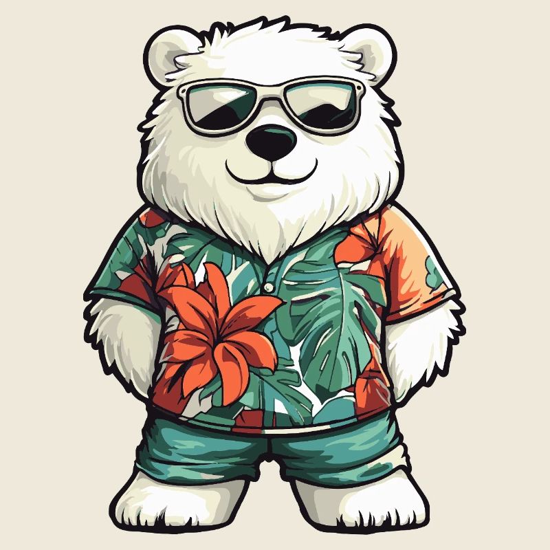 Eisbär Comic Urlaub