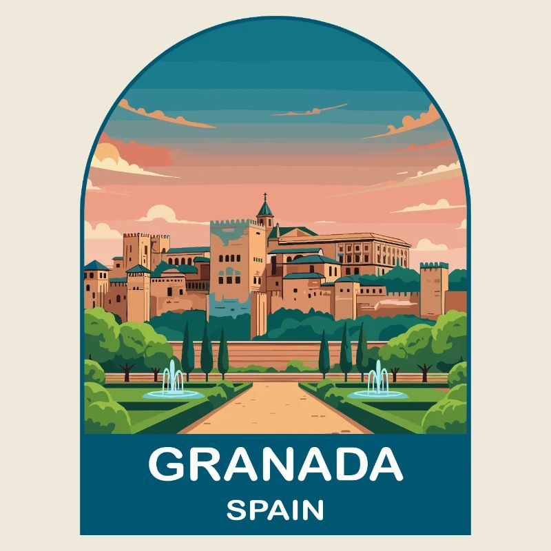 Granada Spanien Vintage-Reiseplakat-Kunst