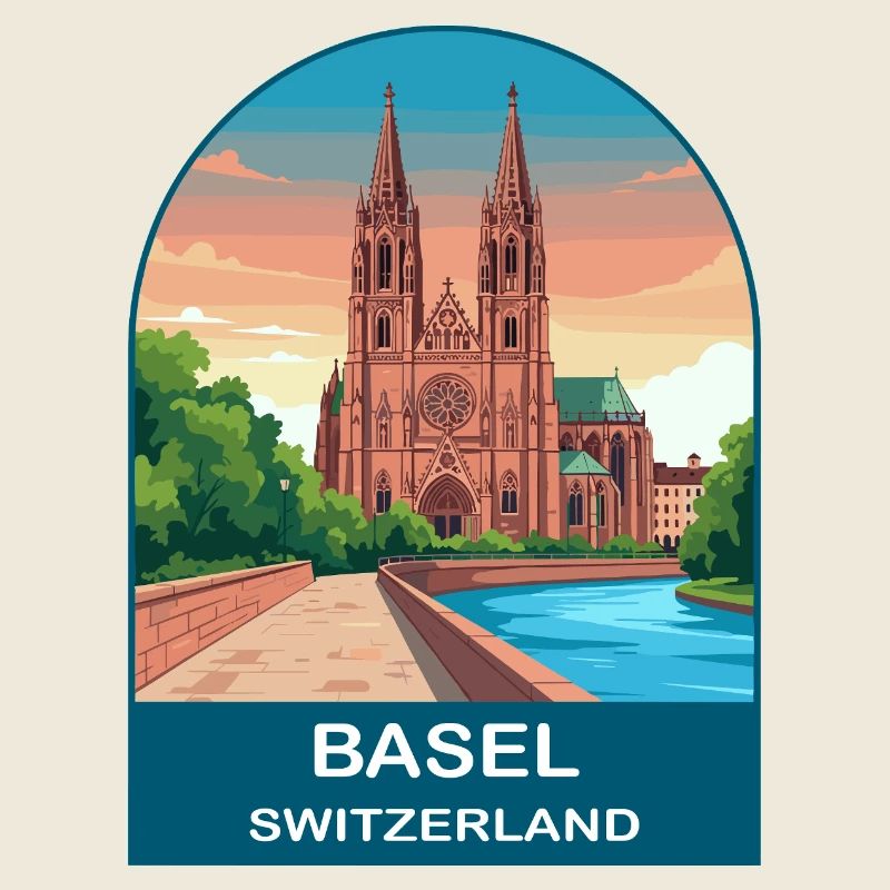Basel Schweiz Vintage Reiseplakat-Kunst