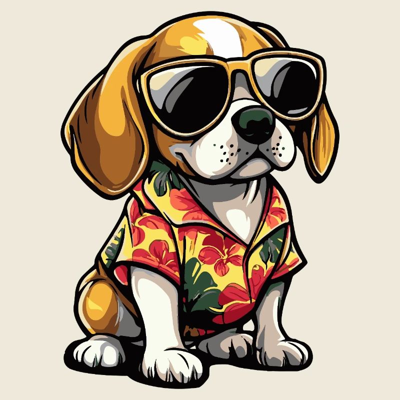 Beagle Hund Comic Urlaub