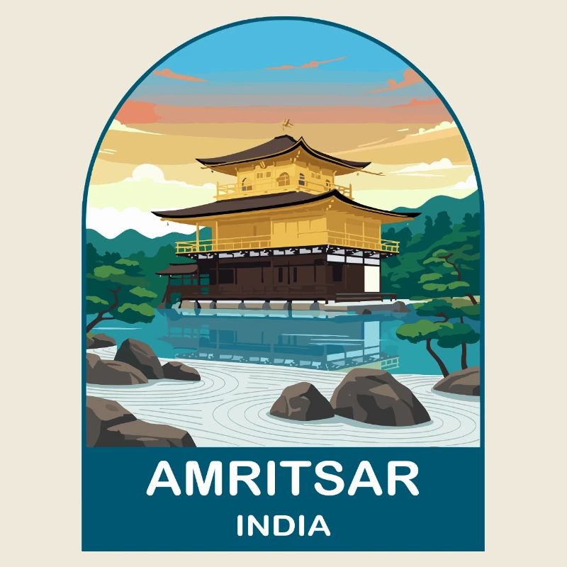 Amritsar Indien Vintage-Reiseplakat-Kunst