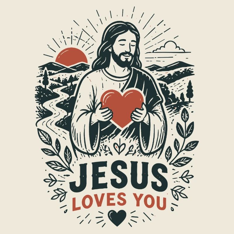 Jésus t’aime Art paisible