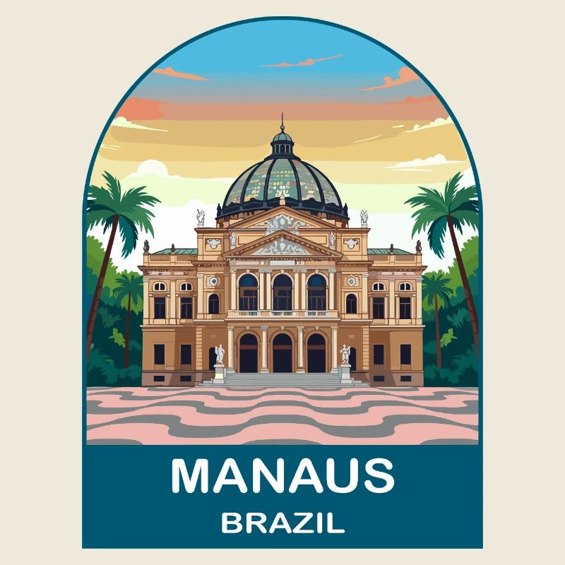 Affiche de voyage à l’Opéra Amazone de Manaus, Brésil