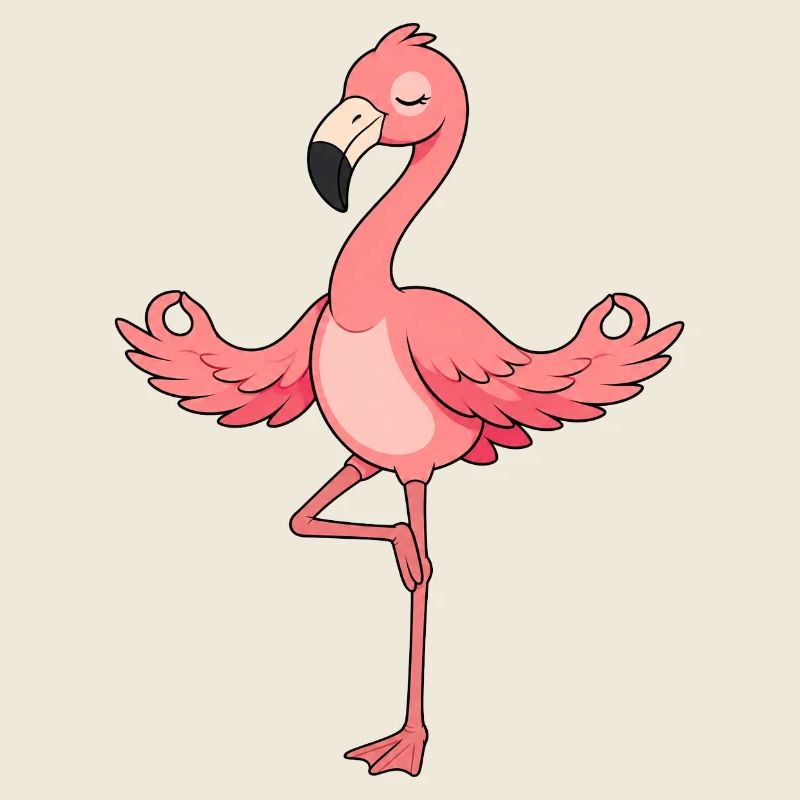 Flamingo beim Yoga