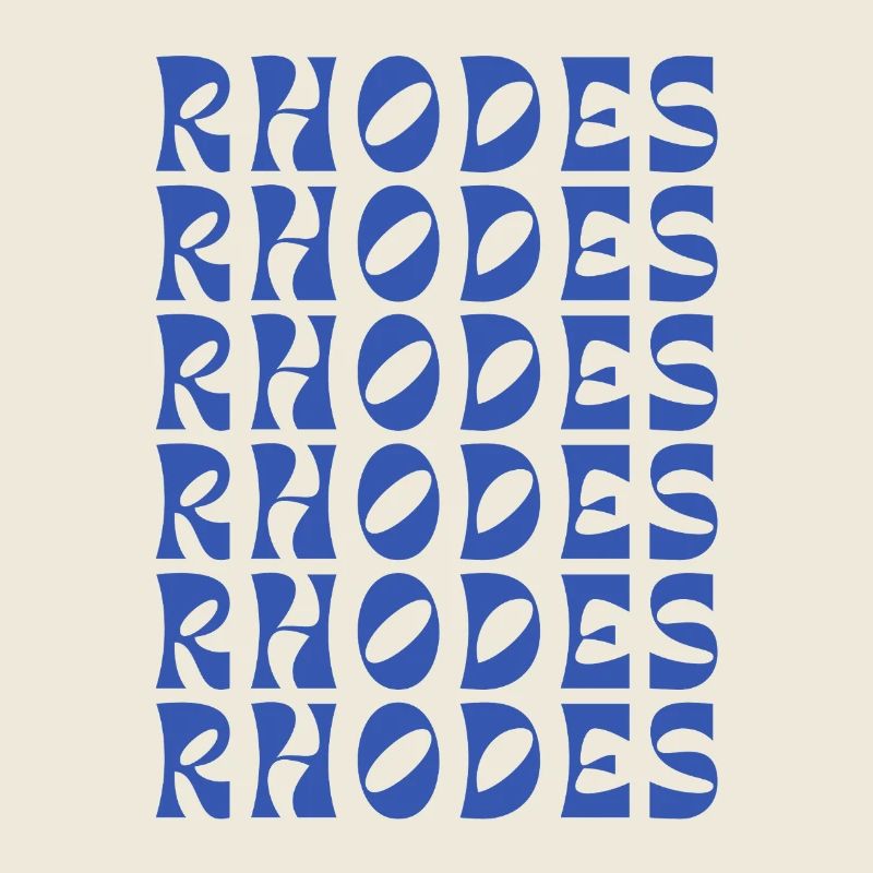 Rhodes Blue Typographic Pattern