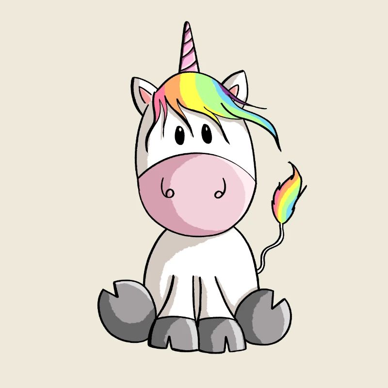 Einhorn mit bunter Mähne - Einhörner - Pferd