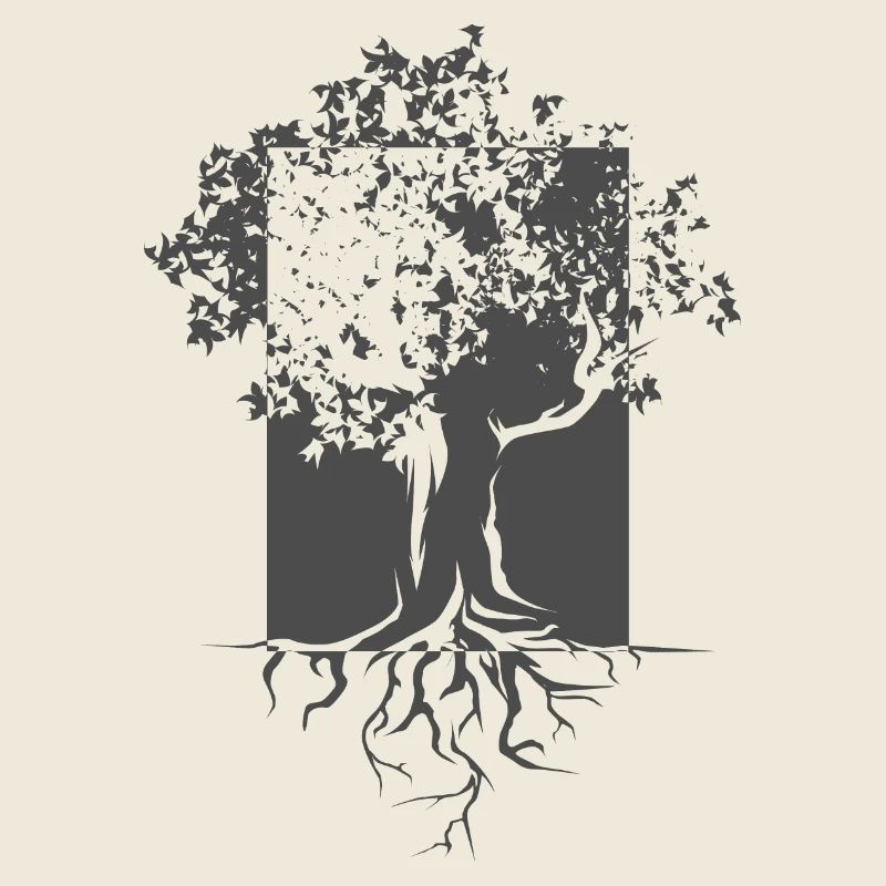 tree illustration root nature art graphic icon