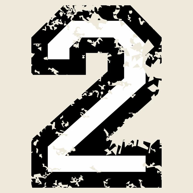 Zahl 2 - Nummer 2 (Vintage Weiß) Nr. 2