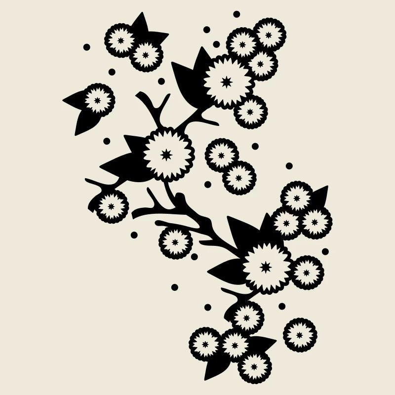 branche de fleurs stylisées