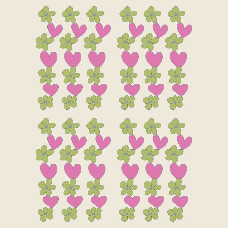 hearts flowers pattern