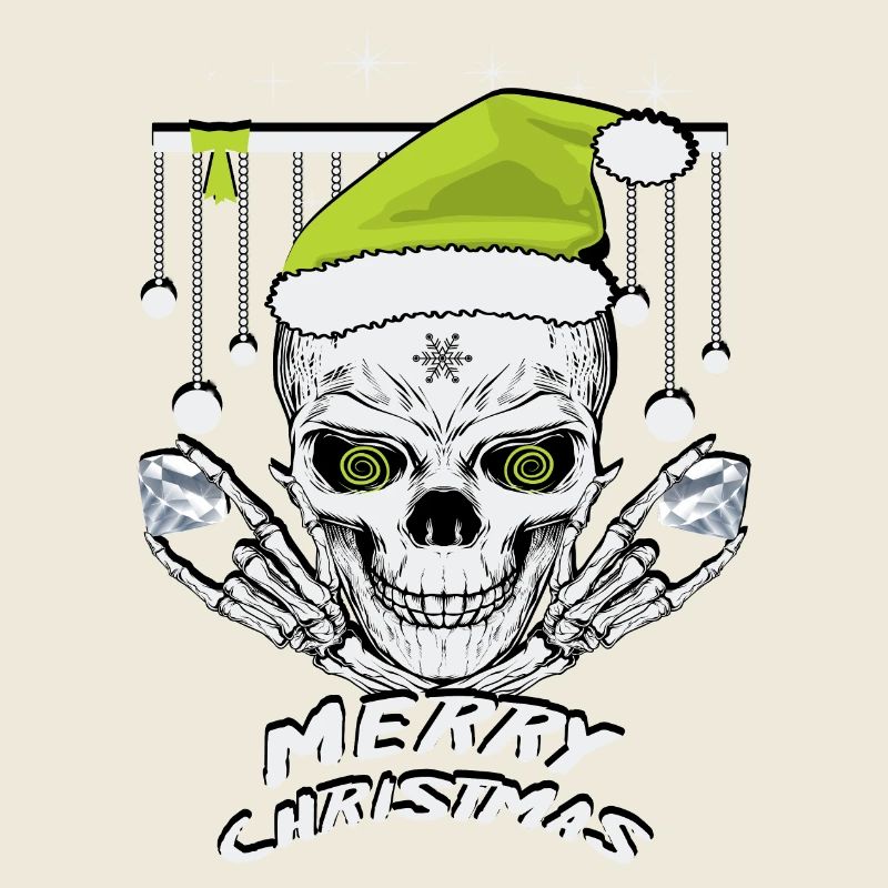 Crâne de Noël vert