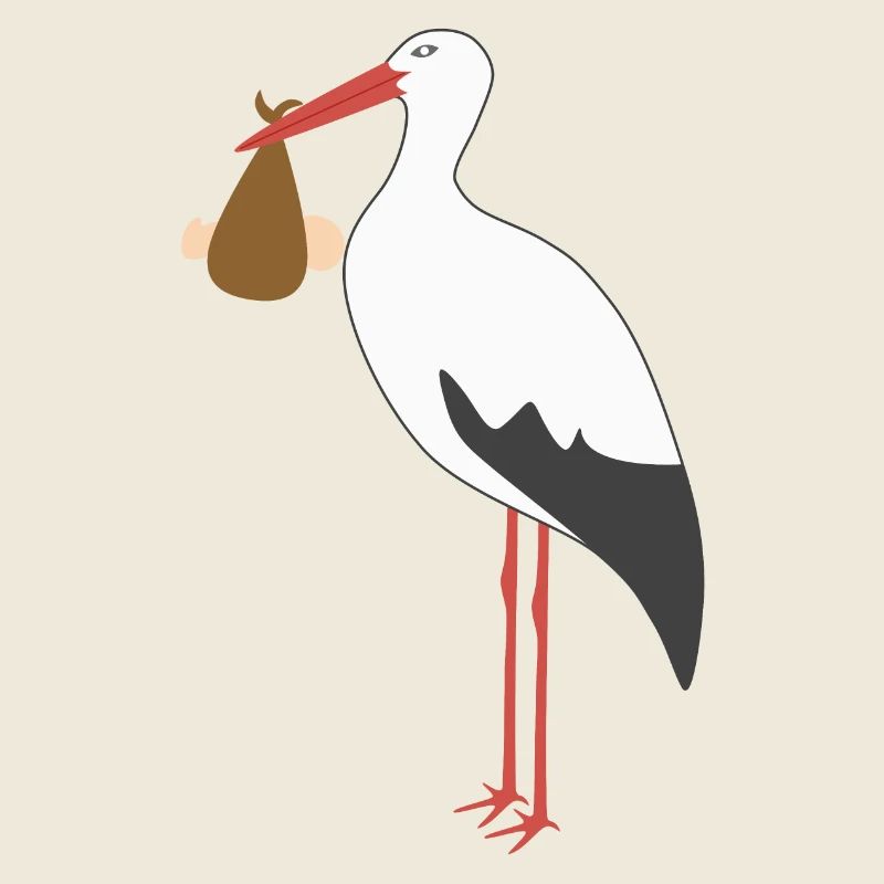 Cigogne apportant un bébé