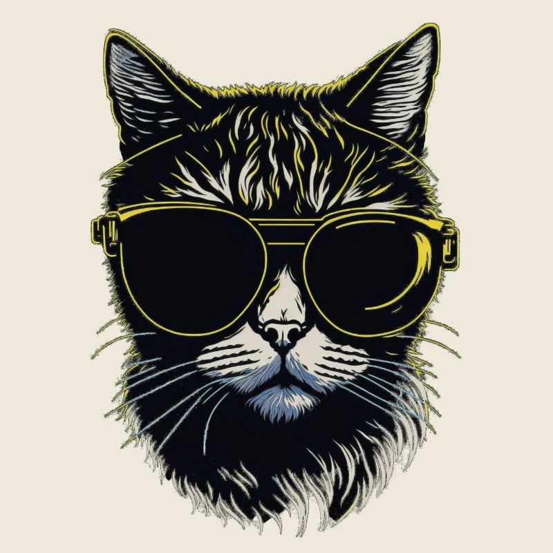 Katze mit Brille