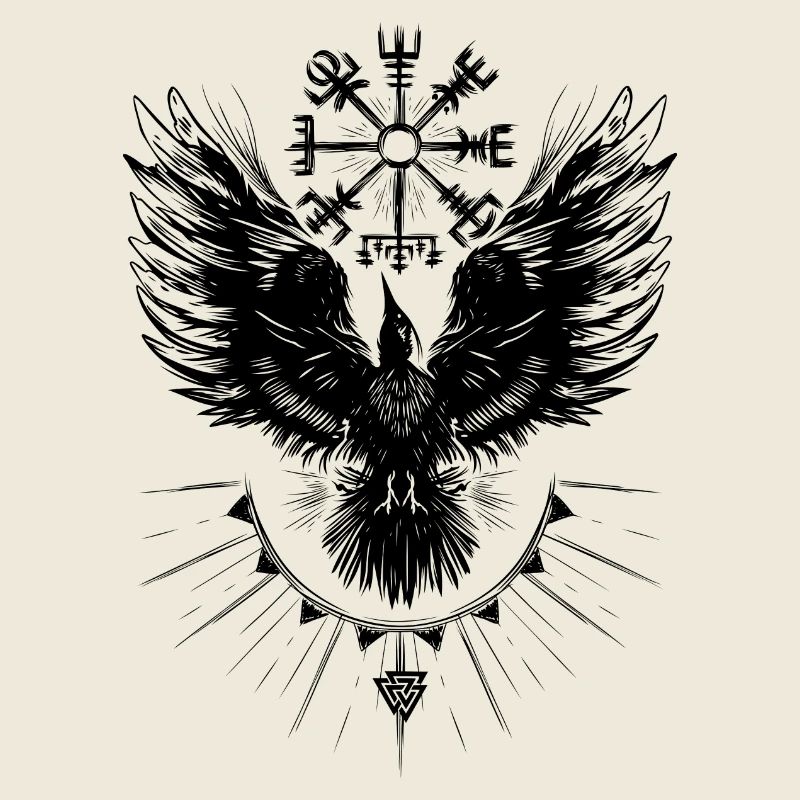 Wikinger Rabe Vegvisir Valknut