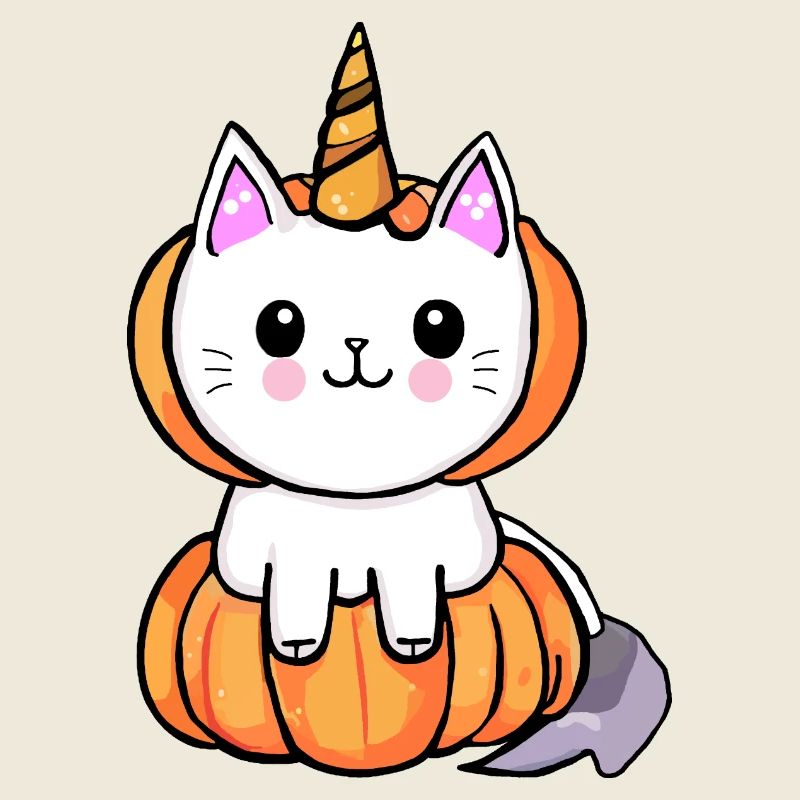 Halloween Einhorn Katze
