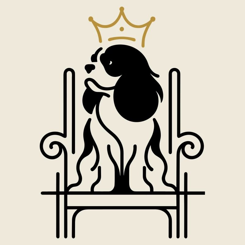 Cavalier King Charles Royal on Throne