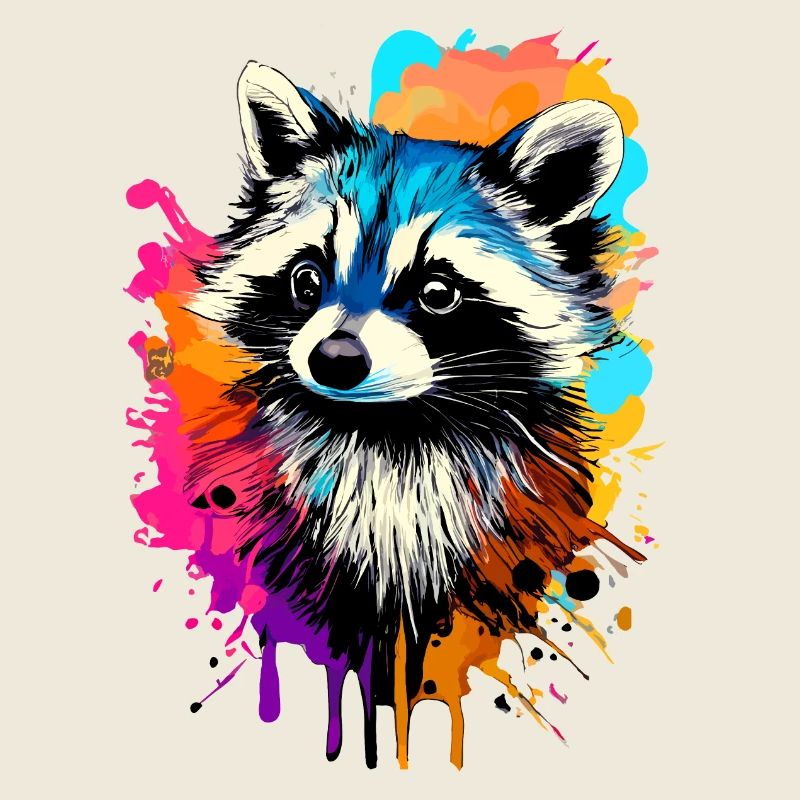 Waschbär Farbenfroh - Waschbär Raccoon