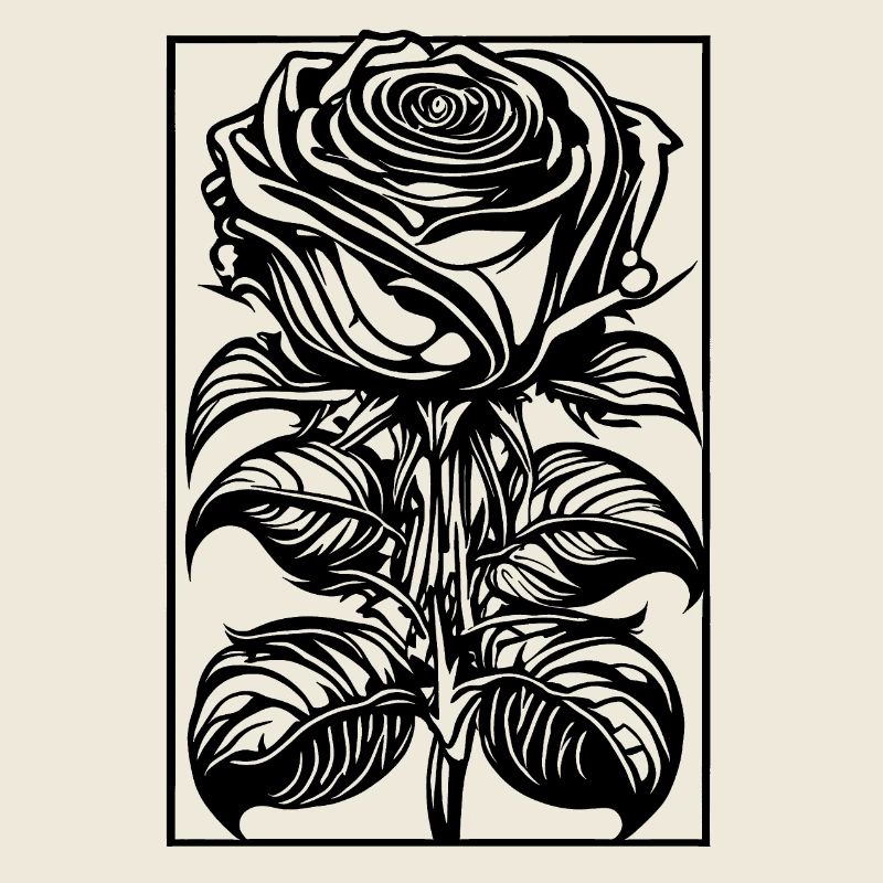 Romantische Rose mit Rahmen