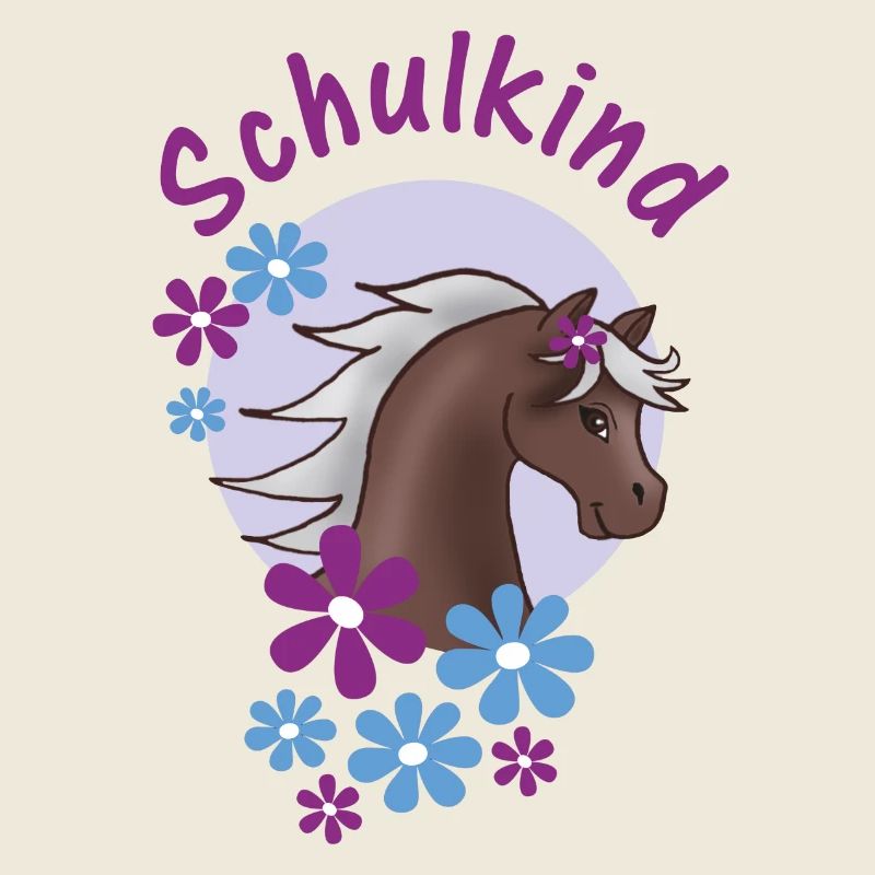 Écolier - Poney à fleurs - Bleu violet