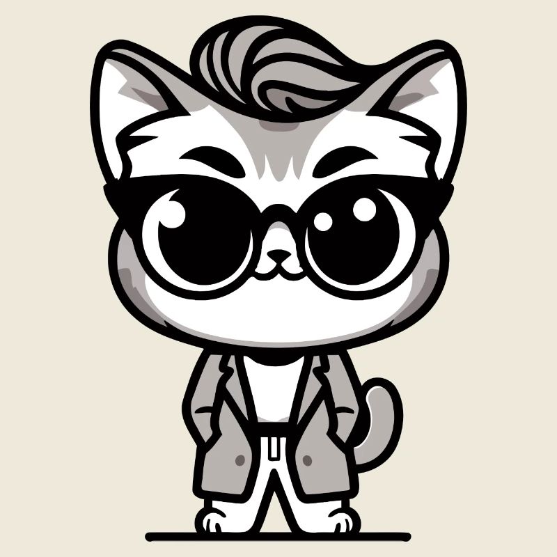 Un chat tendance de style dessin animé