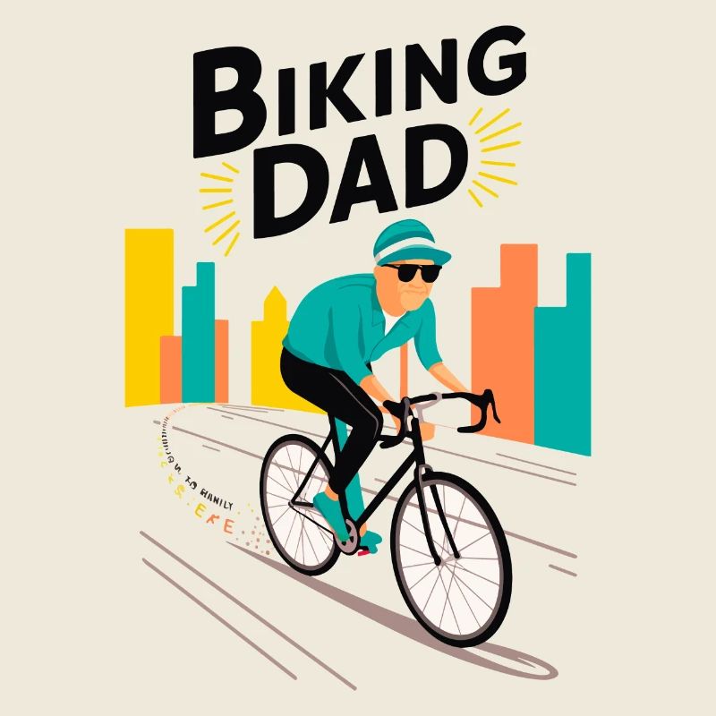 Biking Dad Illustration for Active Dads