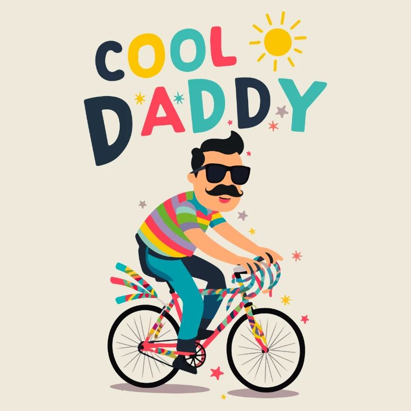 Lebendiges cooles Daddy-Radfahrer-Design