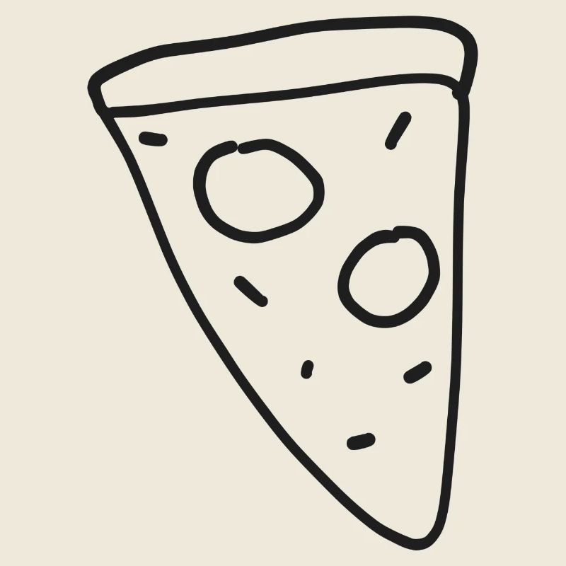 Dessin au trait d’une tranche de pizza